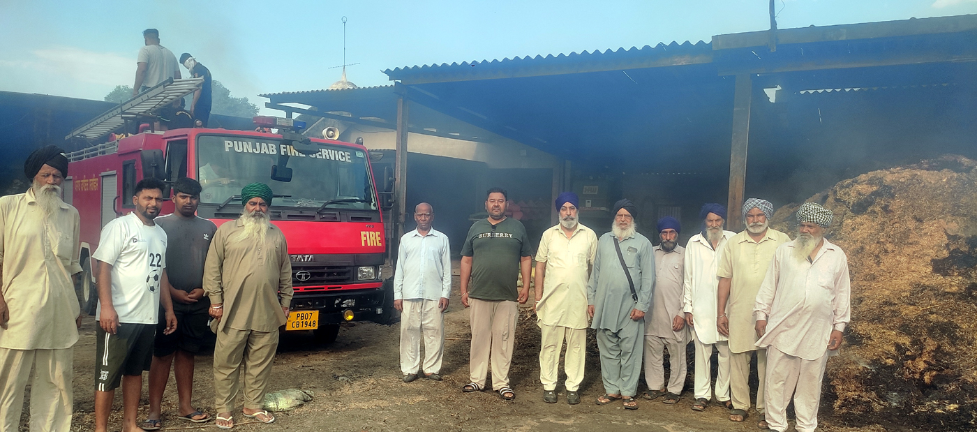 A sudden fire broke out in villages Data and Chela, destroying around 233 straw trailers and other goods